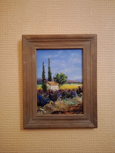 Painting titled "Village" by Blanesh, Original Artwork, Oil