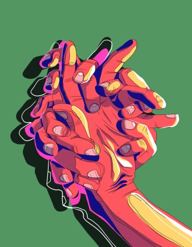 Artes digitais intitulada "Fingers" por Galina Bakinova, Obras de arte originais, Trabalho Digital 2D