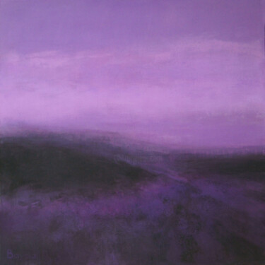 Painting titled "Lilac evening" by Galina Bayda, Original Artwork, Acrylic Mounted on Wood Stretcher frame