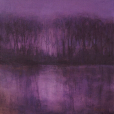 제목이 "Evening"인 미술작품 Galina Bayda로, 원작, 아크릴 나무 들것 프레임에 장착됨