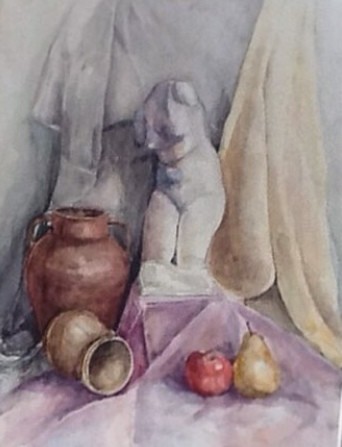Painting titled "figures of diva" by Galina Grigoryan, Original Artwork, Watercolor