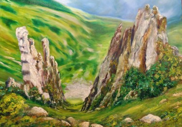 Painting titled "View from the top o…" by Galina Grygoruk, Original Artwork, Oil Mounted on Wood Panel
