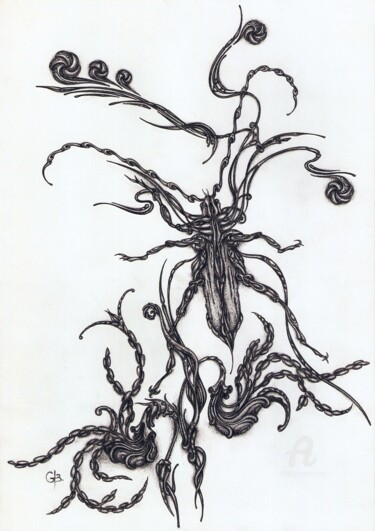 Disegno intitolato "Bug" da Galina Houssam Eddine, Opera d'arte originale, Matita