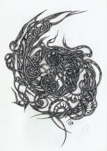 Drawing titled "Сonnexion" by Galina Houssam Eddine, Original Artwork, Pencil