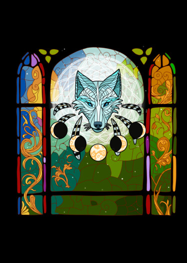 Arte digitale intitolato "Wolf Print" da Galina Pelageina, Opera d'arte originale, Lavoro digitale 2D