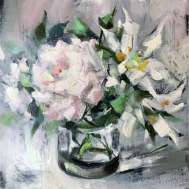 Картина под названием "Spring bouquet" - Galina Poloz, Подлинное произведение искусства, Масло