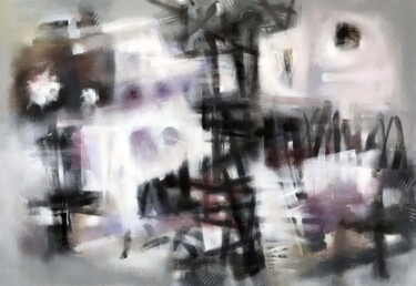 Картина под названием "Grey calendar" - Galina Poloz, Подлинное произведение искусства, Акрил