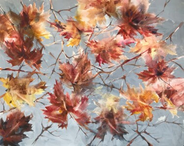 Schilderij getiteld "Autumn sky" door Galina Poloz, Origineel Kunstwerk, Aquarel