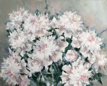 Painting titled "Peonies  for you" by Galina Poloz, Original Artwork, Oil