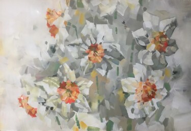 Peinture intitulée "Spring daffodils" par Galina Poloz, Œuvre d'art originale, Acrylique