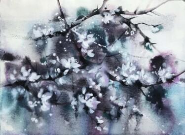 Картина под названием "Thousands of cherry…" - Galina Poloz, Подлинное произведение искусства, Акварель