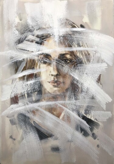 Painting titled "Portrait" by Galina Poloz, Original Artwork, Acrylic