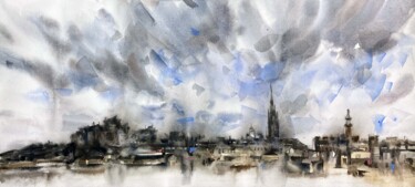 Peinture intitulée "Edinburgh view" par Galina Poloz, Œuvre d'art originale, Aquarelle