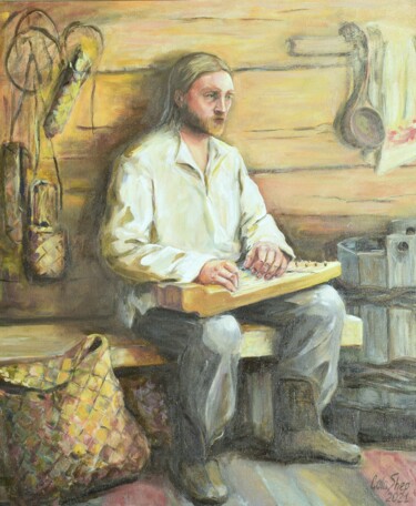 Картина под названием "Song of the Kalevala" - Galina Shepeleva, Подлинное произведение искусства, Масло
