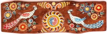 Pintura intitulada "Peafowl at the sour…" por Galina Ustinova, Obras de arte originais, Têmpera