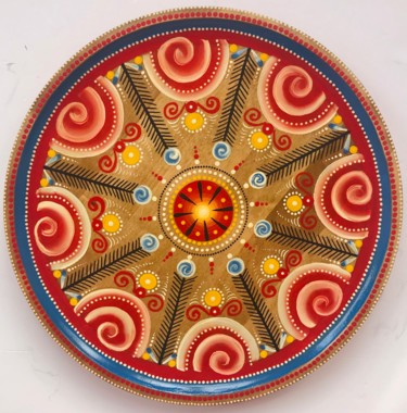 Plate "The energies of the goddess Makosh" Peinture intitulée "Plate "The energies…" par Galina Ustinova, Œuvre d'art originale, Tempera