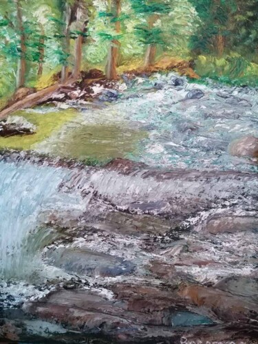 「Горная река」というタイトルの絵画 Галина Вацикによって, オリジナルのアートワーク, オイル