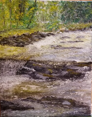 Картина под названием "Река" - Галина Вацик, Подлинное произведение искусства, Масло