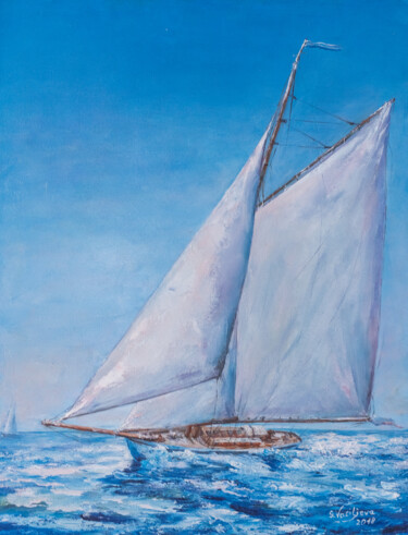 Peinture intitulée "Fair wind" par Galina Vasiljeva, Œuvre d'art originale, Huile