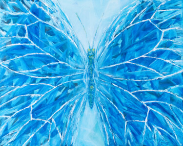 Peinture intitulée "Vision in blue" par Galina Vasiljeva, Œuvre d'art originale, Huile