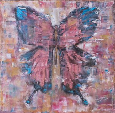 Painting titled "Butterfly. Fantasy…" by Galina Vasiljeva, Original Artwork, Oil
