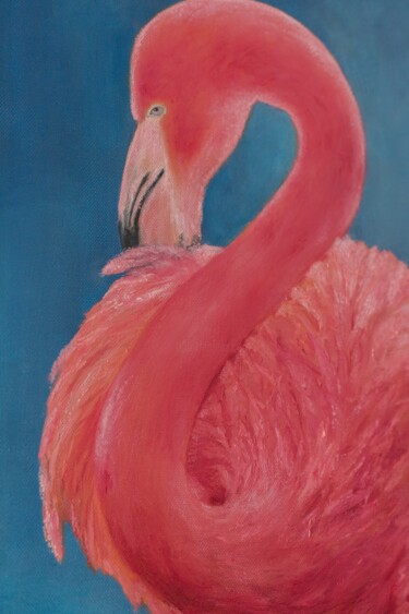 Malerei mit dem Titel "Flamingo" von Galina Vasiljeva, Original-Kunstwerk, Öl