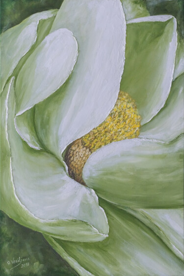 Malarstwo zatytułowany „Magnolia. Inspired…” autorstwa Galina Vasiljeva, Oryginalna praca, Olej