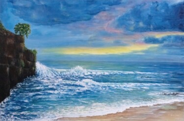 Painting titled "Symphony of Sunset" by Galina Vasiljeva, Original Artwork, Oil