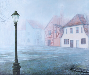 Malerei mit dem Titel "Foggy morning . Kla…" von Galina Vasiljeva, Original-Kunstwerk, Öl