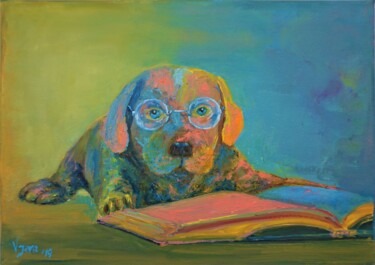 Pintura titulada "Lets read" por Galina Vasiljeva, Obra de arte original, Oleo