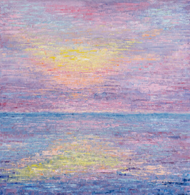 Painting titled "Pacific Sunset !" by Galina Vasiljeva, Original Artwork, Oil