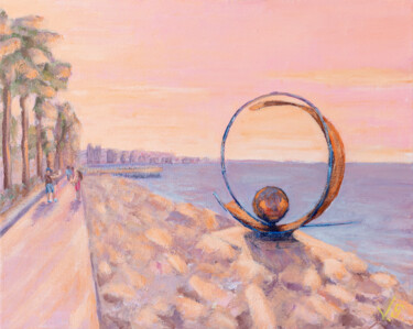 Malerei mit dem Titel "Limassol Molos. Fro…" von Galina Vasiljeva, Original-Kunstwerk, Acryl