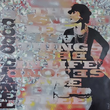 Collagen mit dem Titel "COCO # 9 DOLLART" von Galina N, Original-Kunstwerk, Acryl