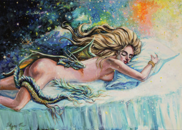 Painting titled ""The Dream"" by Halyna Mur, Original Artwork, Acrylic