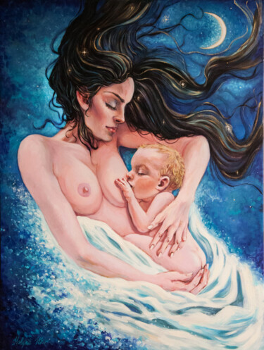 Painting titled "" Motherhood"& "Mad…" by Halyna Mur, Original Artwork, Acrylic