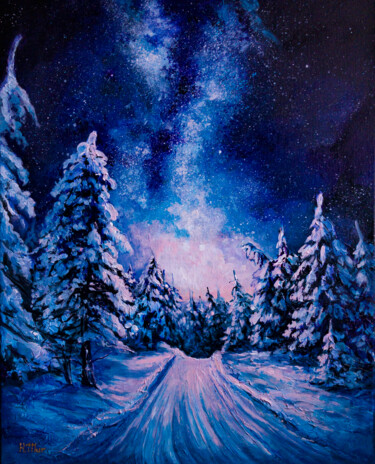 Painting titled ""Winter"" by Halyna Mur, Original Artwork, Acrylic