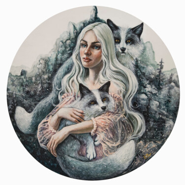 Картина под названием ""Silver"" - Halyna Mur, Подлинное произведение искусства, Акрил Установлен на Деревянная рама для нос…