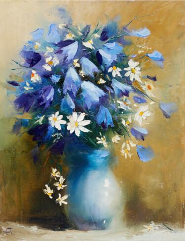 Malerei mit dem Titel "Flowers bells" von Galiya Hami, Original-Kunstwerk, Öl