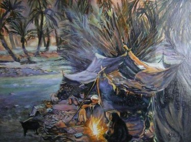 Painting titled "L'Oasis" by Fragal, Original Artwork