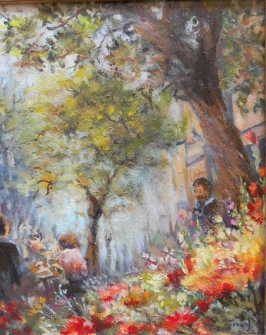 Malerei mit dem Titel "Marché aux Fleurs" von Fragal, Original-Kunstwerk