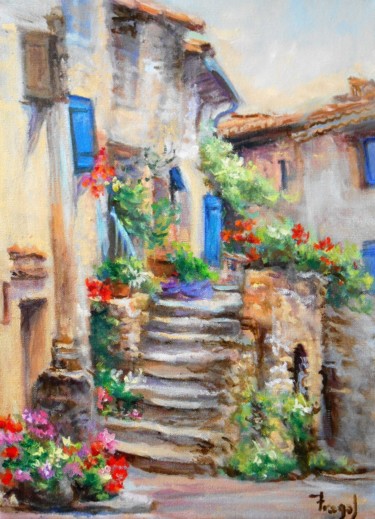 Painting titled "RUELLE PITTORESQUE" by Fragal, Original Artwork, Oil