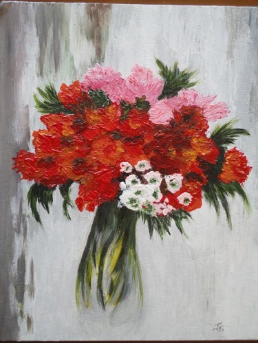 Painting titled "bouquet.jpg" by Jocelyne Gallecier, Original Artwork, Acrylic