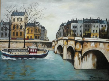 Malarstwo zatytułowany „Pont-Neuf-a-Paris.j…” autorstwa Jocelyne Gallecier, Oryginalna praca, Akryl