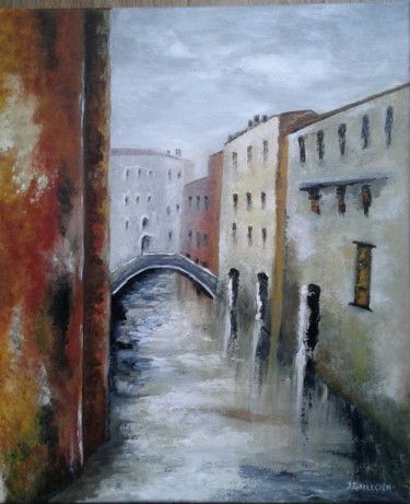 Painting titled "Venise" by Jocelyne Gallecier, Original Artwork, Acrylic