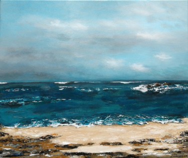 Painting titled "Ocean" by Jocelyne Gallecier, Original Artwork, Acrylic