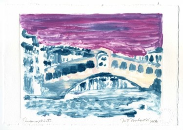 Printmaking titled "Ponte di Rialto, Or…" by Maria Teresa Mulatti Garibaldi, Original Artwork