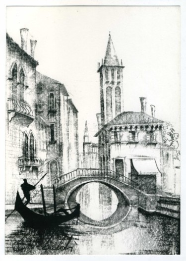 Drawing titled "Rio di San Barnaba,…" by Maria Teresa Mulatti Garibaldi, Original Artwork