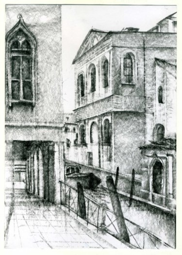 Drawing titled "Calle de L'Abazia,…" by Maria Teresa Mulatti Garibaldi, Original Artwork