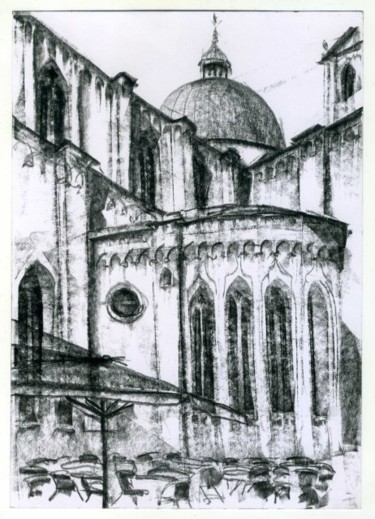Drawing titled "Basilica dei Santi…" by Maria Teresa Mulatti Garibaldi, Original Artwork