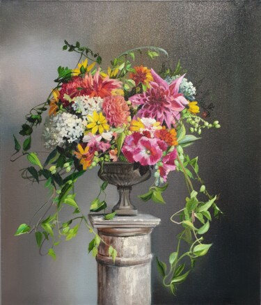 Painting titled "Bright and cheerful…" by Olga Bazanova, Original Artwork, Oil